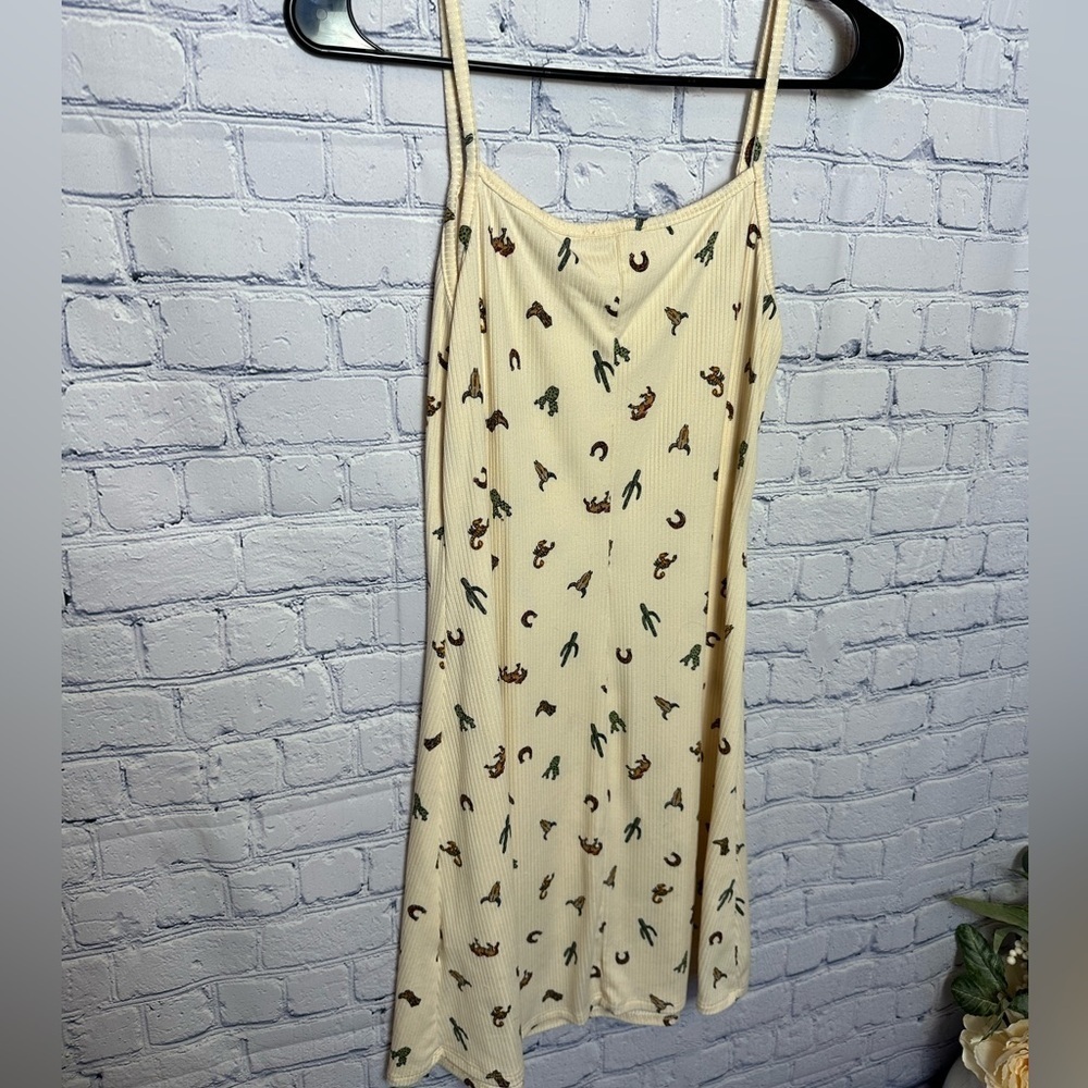 “See You Monday” cowboy print ribbed midi dress - Picture 4 of 5